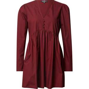Missguided Košilové šaty 'Poplin' burgundská červeň