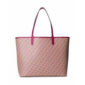Lauren Ralph Lauren Nákupní taška 'COLLINS' tmavě béžová / pink / bílá