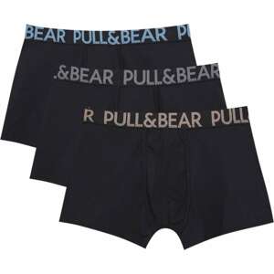 Pull&Bear Boxerky světlemodrá / světle hnědá / šedá / černá