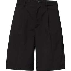 WEEKDAY Kalhoty se sklady v pase 'Uno' černá