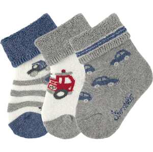 STERNTALER Ponožky modrá / šedá / barva bílé vlny