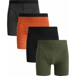 WE Fashion Boxerky khaki / oranžová / černá / offwhite