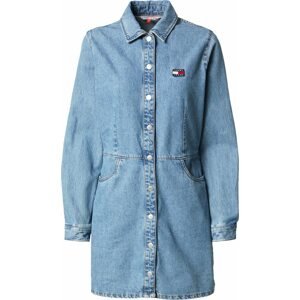Tommy Jeans Košilové šaty námořnická modř / modrá džínovina / ohnivá červená / bílá