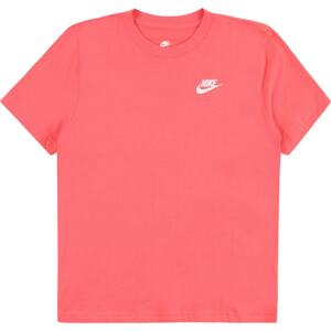 Nike Sportswear Tričko korálová / bílá