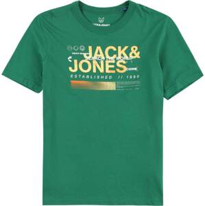 Jack & Jones Junior Tričko světle žlutá / tmavě zelená / bílá