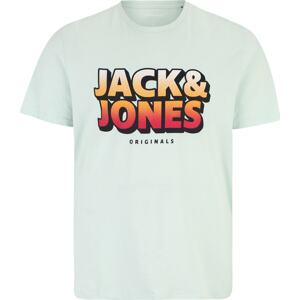 Jack & Jones Plus Tričko tyrkysová / jasně oranžová / červená / černá