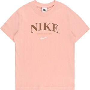 Nike Sportswear Tričko hnědá / oranžová / broskvová / bílá