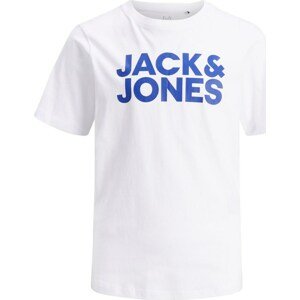 Jack & Jones Junior Tričko 'Ecorp' modrá / bílá