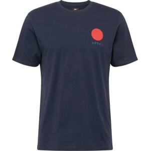 EDWIN Tričko 'Japanese Sun' modrá / námořnická modř / červená