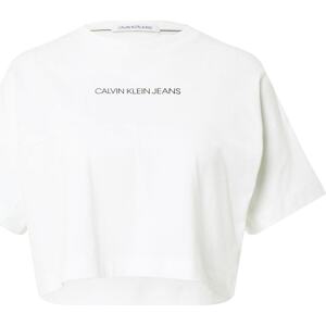 Calvin Klein Jeans Tričko černá / bílá