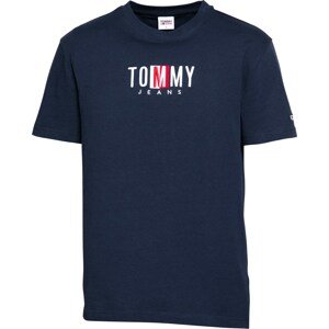 Tommy Jeans Tričko 'TIMELESS' námořnická modř / červená / bílá