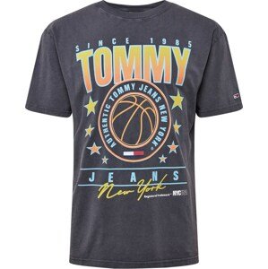 Tommy Jeans Tričko světlemodrá / čedičová šedá / oranžová / bílá