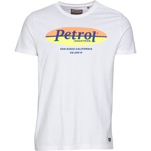 Petrol Industries Tričko tmavě modrá / žlutá / oranžová / bílá