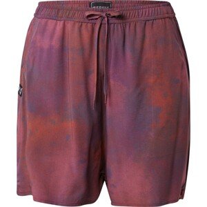 Iriedaily Kalhoty tmavě fialová / červená / červenofialová