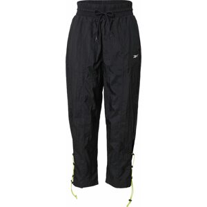 Reebok Sport Sportovní kalhoty svítivě žlutá / černá / bílá