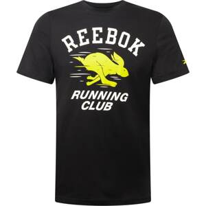 Reebok Sport Funkční tričko žlutá / černá / bílá