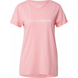 Herrlicher Tričko 'Kendall' růžová / bílá