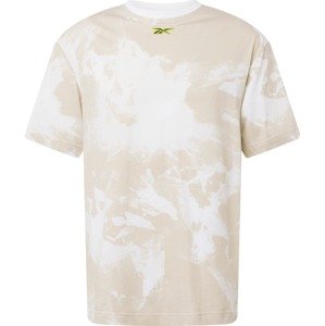 Reebok Sport Funkční tričko světle béžová / bílá