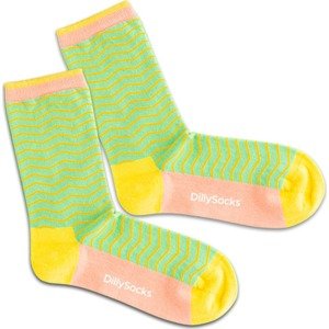 DillySocks Ponožky 'Salad Square' žlutá / světle zelená / oranžová / růžová