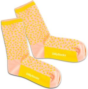 DillySocks Ponožky 'Sunshine Leopard' zlatě žlutá / růžová