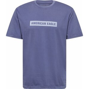 American Eagle Tričko chladná modrá / bílá