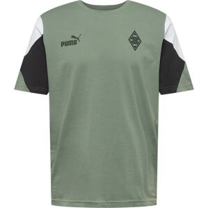 PUMA Funkční tričko pastelově zelená / černá / bílá