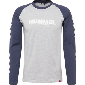 Hummel Funkční tričko noční modrá / šedý melír / červená / bílá