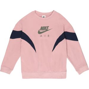 Nike Sportswear Mikina noční modrá / čedičová šedá / růžová