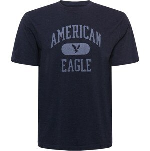 American Eagle Tričko kouřově modrá / noční modrá