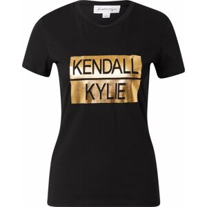 KENDALL + KYLIE Tričko zlatá / černá