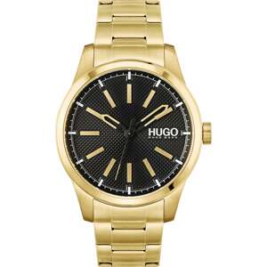 HUGO Analogové hodinky zlatá / černá