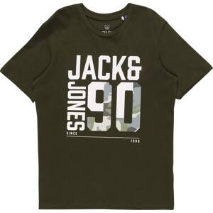 Jack & Jones Junior Tričko světle šedá / tmavě šedá / khaki / bílá