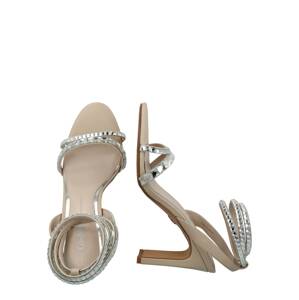 BUFFALO Páskové sandály 'JEAN' stříbrná / barva bílé vlny