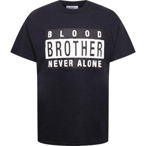 Blood Brother Tričko 'NEVER ALONE' černá / bílá