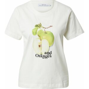 DEDICATED. Tričko 'Mysen Apples' brokátová / jablko / světle zelená / černá / bílá