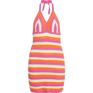 VILA Úpletové šaty 'Chrisser' oranžová / pink / bílá