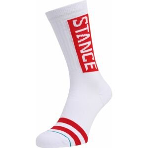Stance Sportovní ponožky červená / bílá