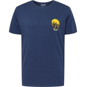 JACK & JONES Tričko 'FULL MOON' námořnická modř / žlutá