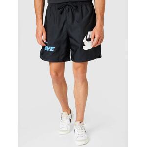 Nike Sportswear Kalhoty světlemodrá / černá / bílá