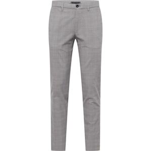 Tommy Hilfiger Tailored Kalhoty s puky 'DENTON' šedá / černá / bílá