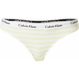 Calvin Klein Underwear Tanga 'CAROUSEL' světle žlutá / černá / bílá