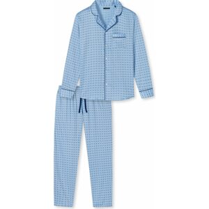 SCHIESSER Pyžamo dlouhé 'Minimal Print' noční modrá / světlemodrá