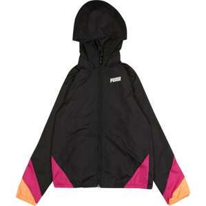 PUMA Sportovní bunda jasně oranžová / pitaya / černá / bílá