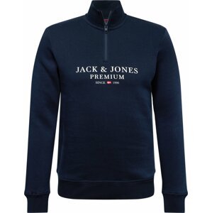JACK & JONES Mikina 'BLUASTON' námořnická modř / červená / bílá