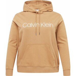 Calvin Klein Curve Mikina světle hnědá / offwhite