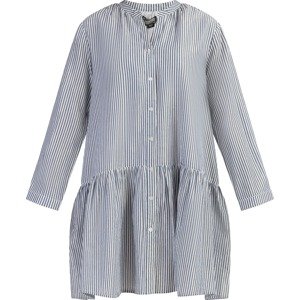 DreiMaster Vintage Košilové šaty 'Bridgeport' chladná modrá / stříbrná / bílá