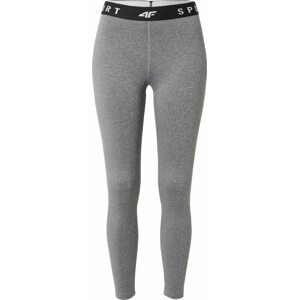4F Sportovní kalhoty šedý melír / černá