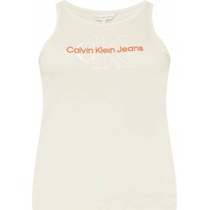 Calvin Klein Jeans Curve Top krémová / červená