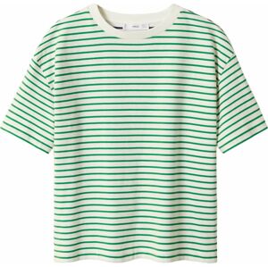 MANGO Tričko 'SABIN' námořnická modř / zelená / bílá