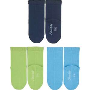 STERNTALER Ponožky námořnická modř / azurová modrá / jablko / bílá